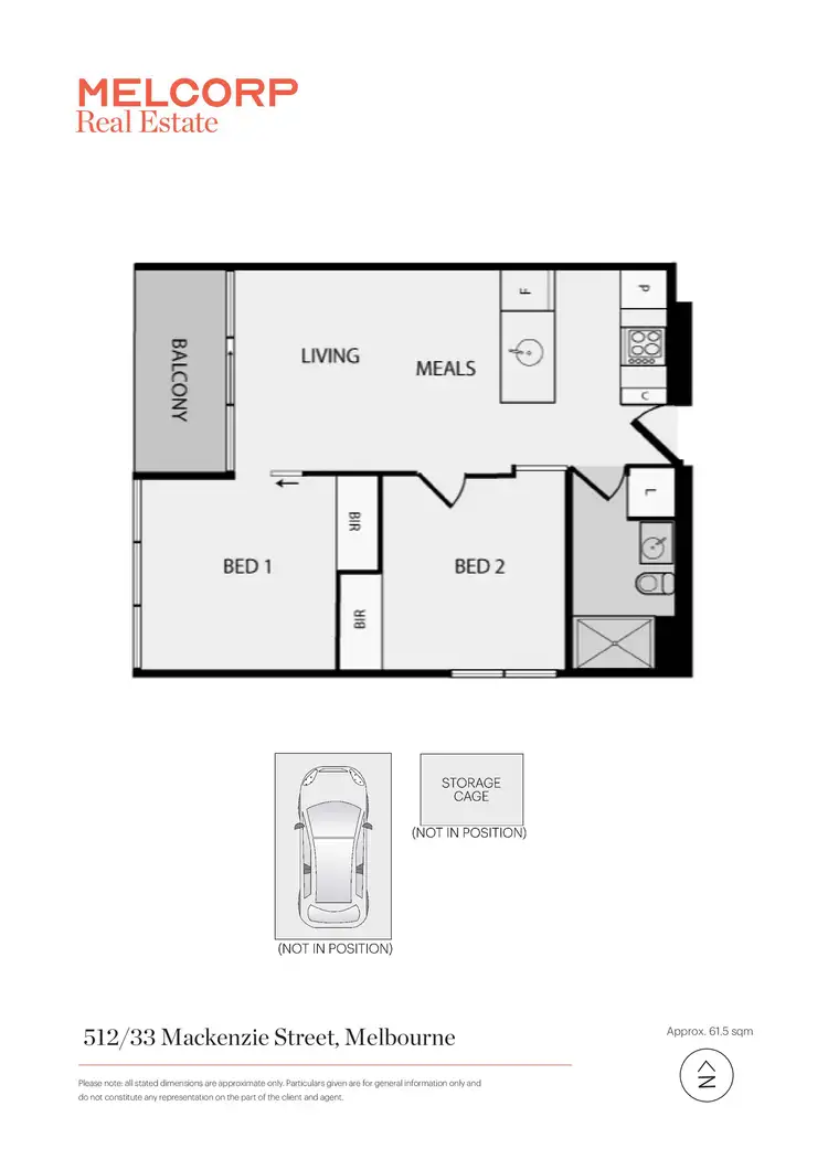 Floorplan of Homely apartment listing, 512/33 MacKenzie Street, Melbourne VIC 3000