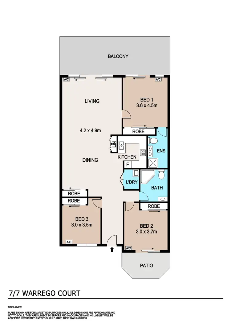 Floorplan of Homely apartment listing, 7/7 Warrego Court, Larrakeyah NT 820