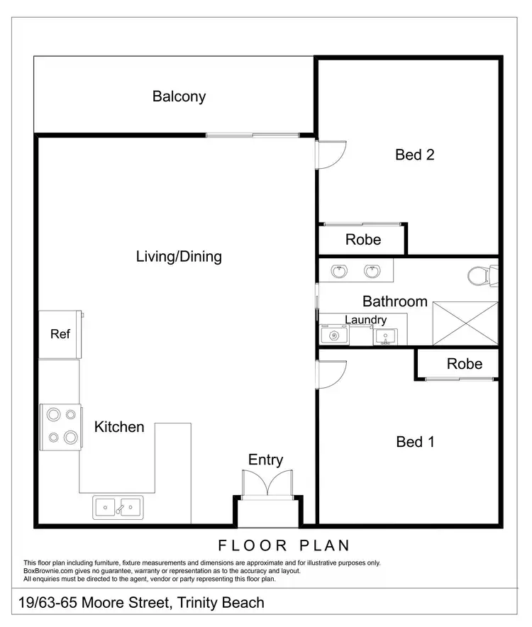 Floorplan of Homely apartment listing, 19/63-65 Moore Street, Trinity Beach QLD 4879