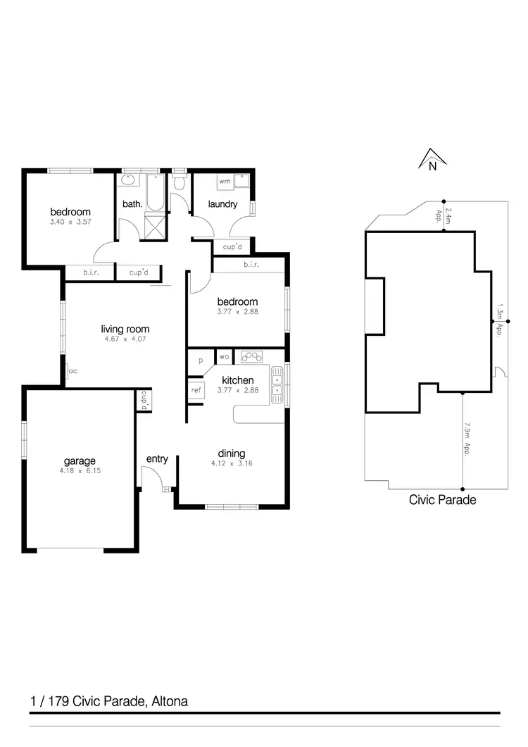 Floorplan of Homely unit listing, 1/179 Civic Parade, Altona VIC 3018