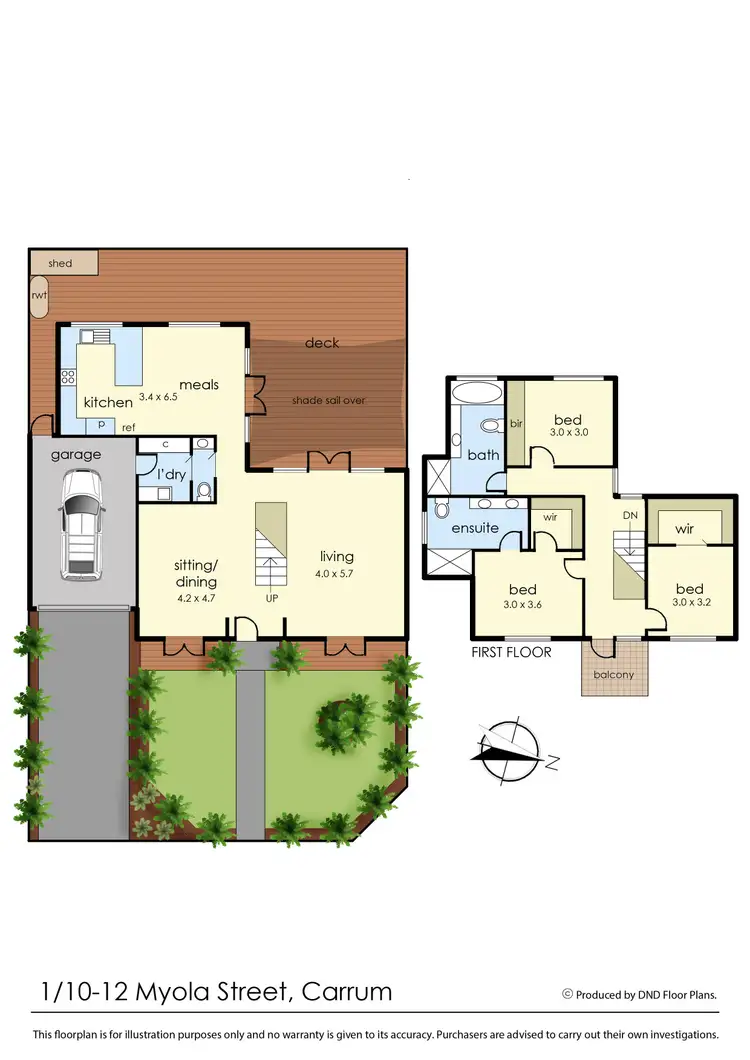 Floorplan of Homely townhouse listing, 1/10-12 Myola Street, Carrum VIC 3197