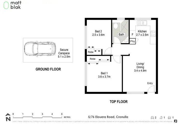 Floorplan of Homely apartment listing, 5/76 Elouera Road, Cronulla NSW 2230