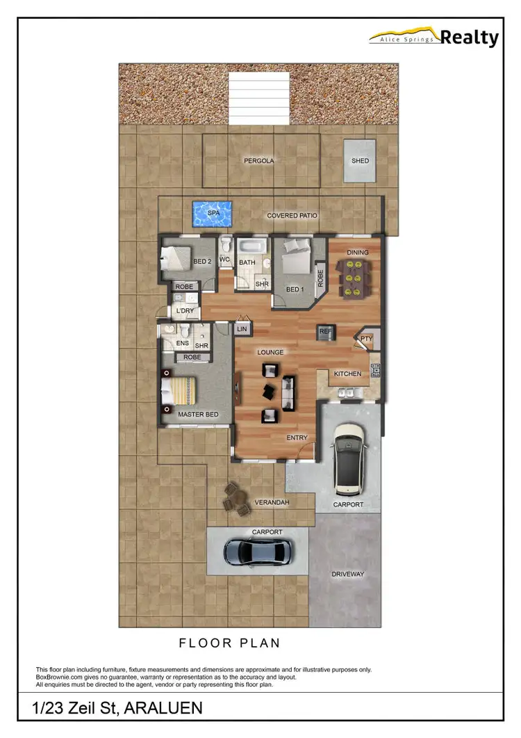 Floorplan of Homely semi-detached listing, 1/23 Zeil Street, Araluen NT 870