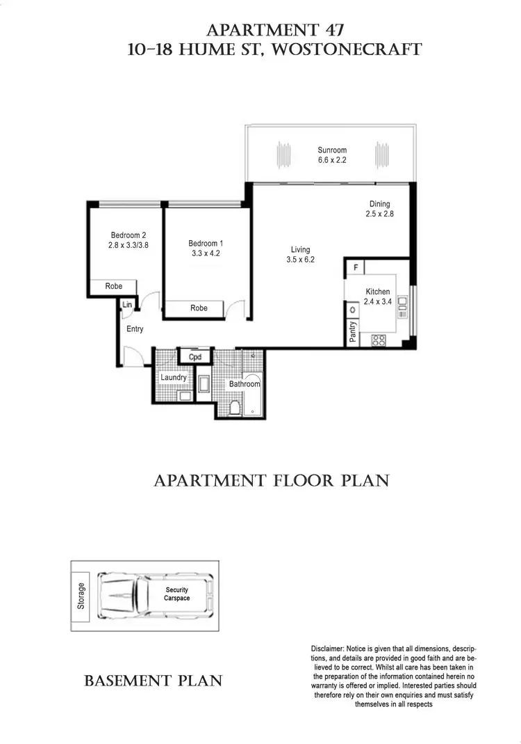 Floorplan of Homely apartment listing, 47/10-18 Hume Street, Wollstonecraft NSW 2065