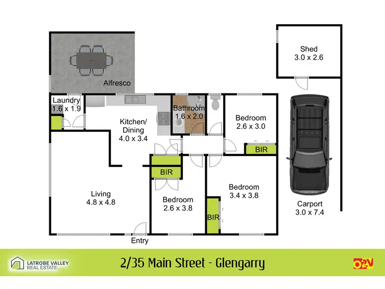 Floorplan of Homely unit listing, 2/35 Main Street, Glengarry VIC 3854