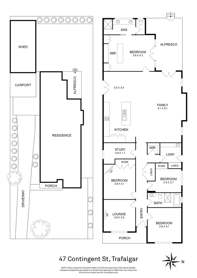 Floorplan of Homely house listing, 47 Contingent Street, Trafalgar VIC 3824