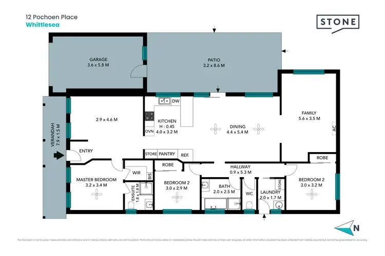 Floorplan of Homely house listing, 12 Pochoen Place, Whittlesea VIC 3757
