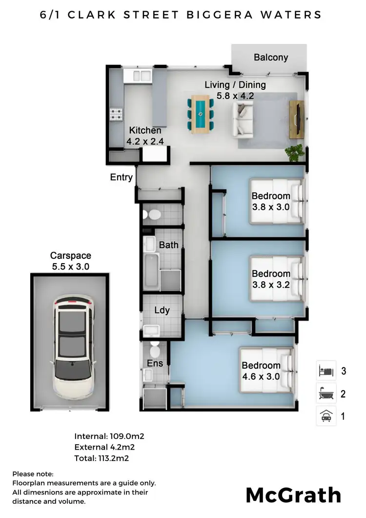 Floorplan of Homely unit listing, Level 3/6/1 Clark Street, Biggera Waters QLD 4216