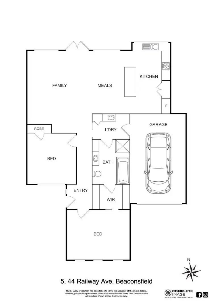 Floorplan of Homely unit listing, 5/44 Railway Avenue, Beaconsfield VIC 3807