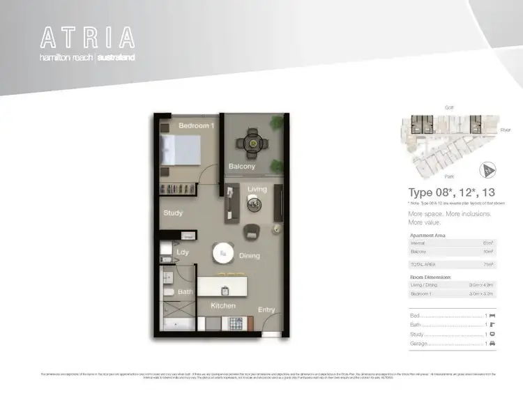 Floorplan of Homely apartment listing, Level 5/4512/18 Parkside Circuit, Hamilton QLD 4007