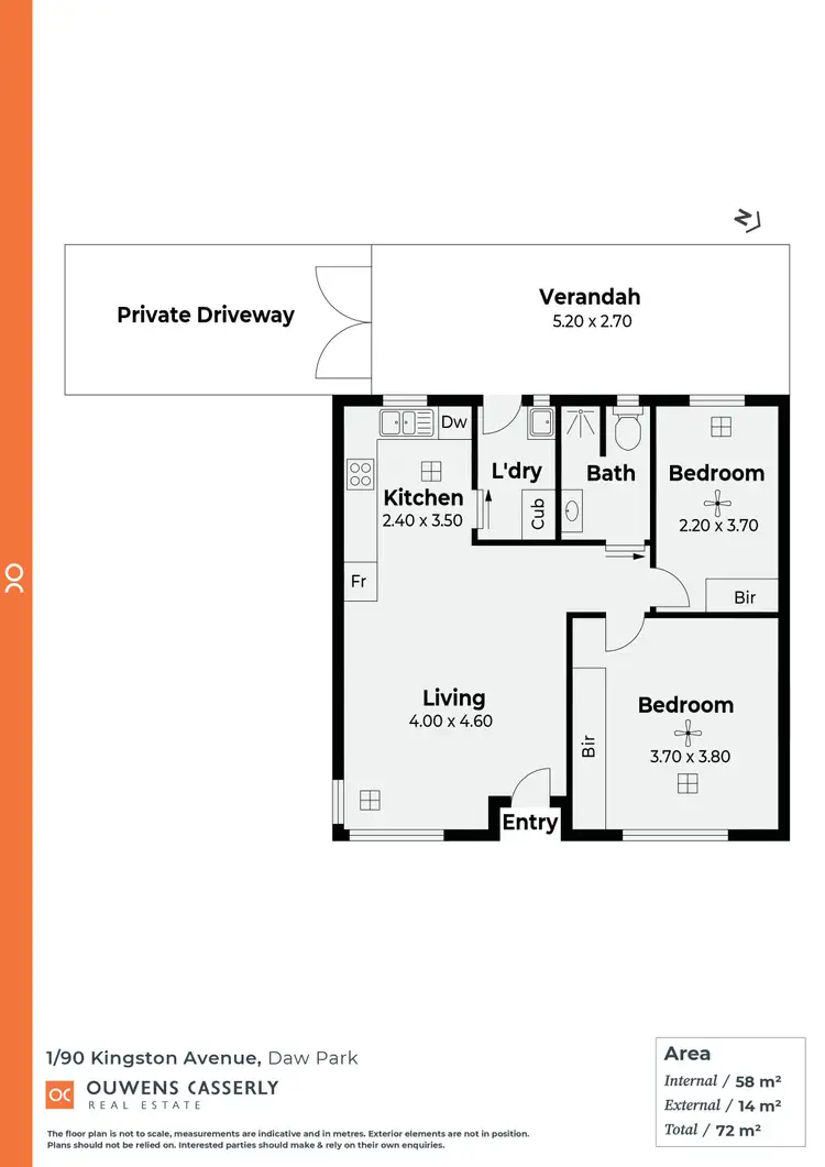 Floorplan of Homely unit listing, 1/90 Kingston Avenue, Daw Park SA 5041