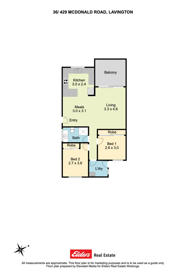 Floorplan of Homely unit listing, 36/429 McDonald Road, Lavington NSW 2641