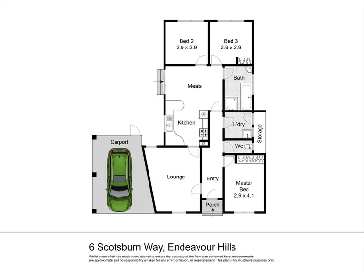 Floorplan of Homely house listing, 6 Scotsburn Way, Endeavour Hills VIC 3802