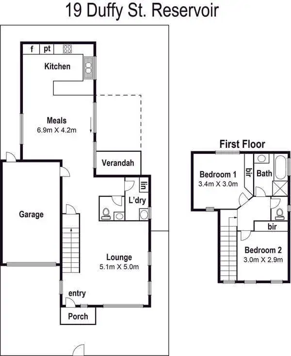 Floorplan of Homely house listing, 19 Duffy Street, Reservoir VIC 3073