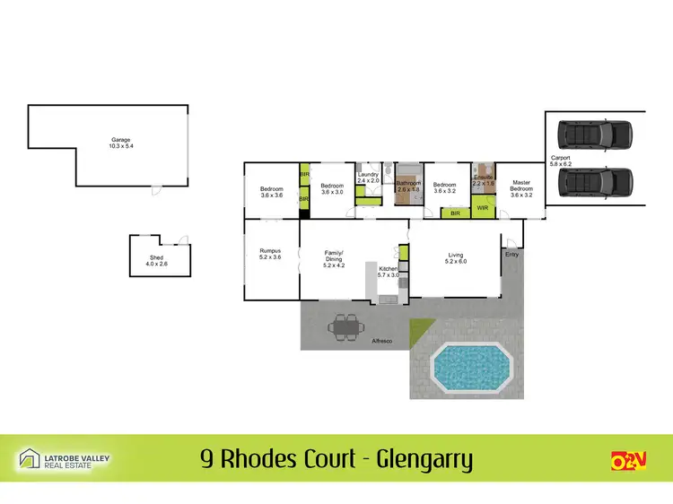 Floorplan of Homely house listing, 9 Rhodes Court, Glengarry VIC 3854