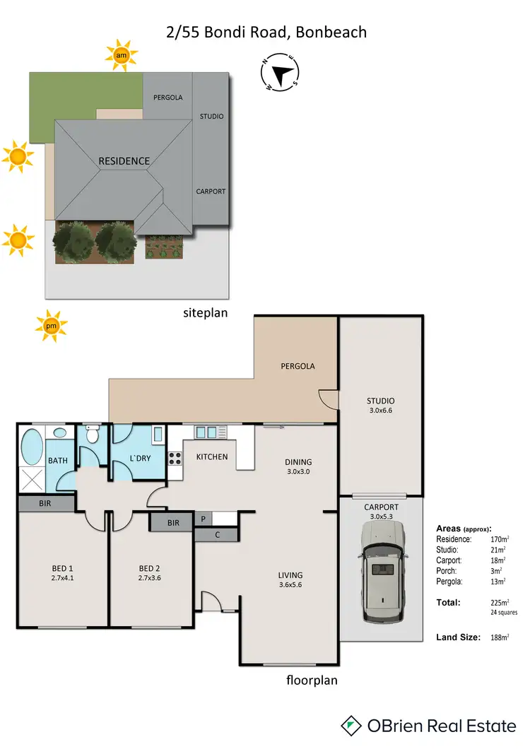 Floorplan of Homely unit listing, 2/55 Bondi Road, Bonbeach VIC 3196