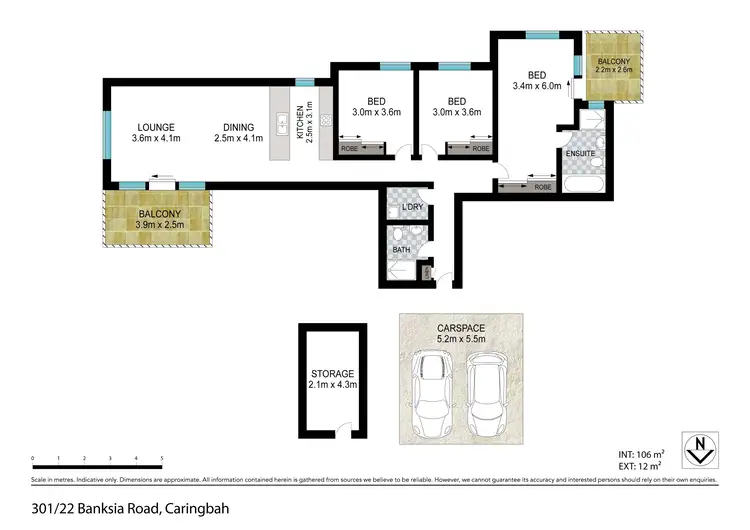 Floorplan of Homely unit listing, 301/22 Banksia Road, Caringbah NSW 2229