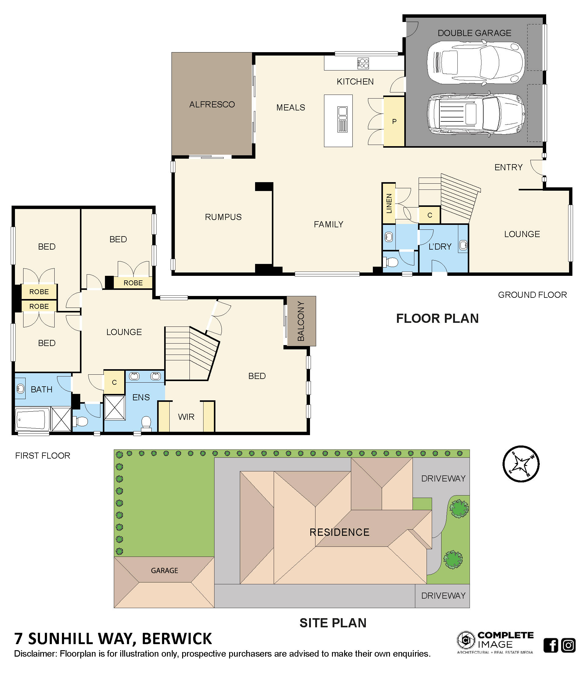 Floorplan of Homely house listing, 7 Sunhill Way, Berwick VIC 3806