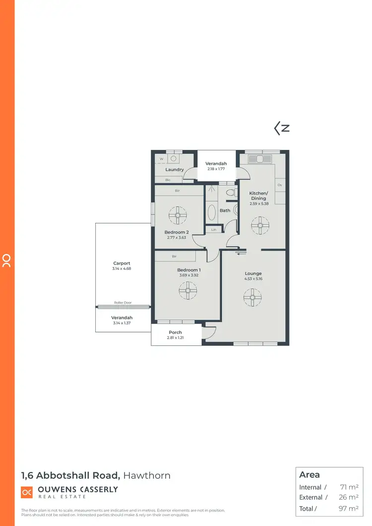 Floorplan of Homely unit listing, 1/6 Abbotshall Road, Hawthorn SA 5062
