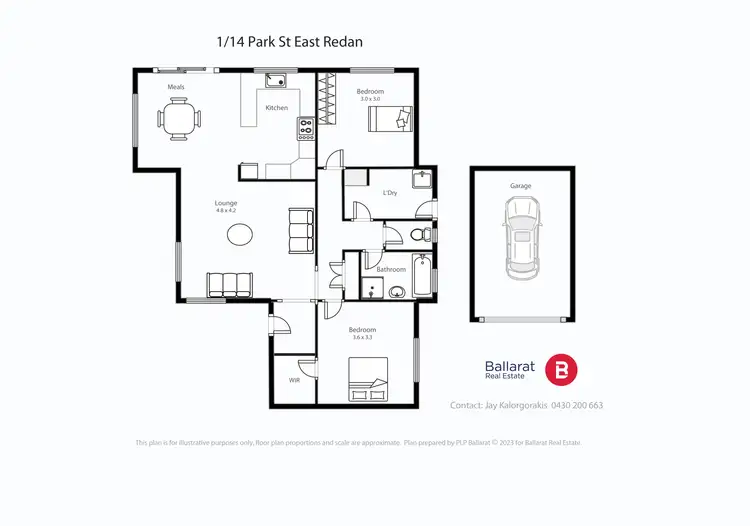 Floorplan of Homely house listing, 1/14 Park Street East, Redan VIC 3350