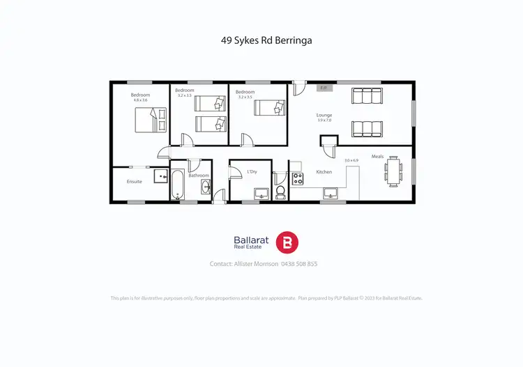 Floorplan of Homely house listing, 49 Sykes Road, Berringa VIC 3351