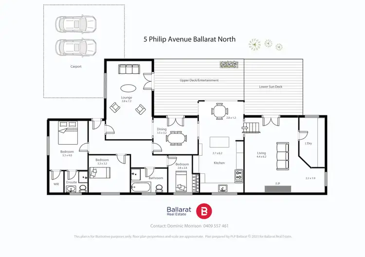 Floorplan of Homely house listing, 5 Philip Avenue, Ballarat North VIC 3350