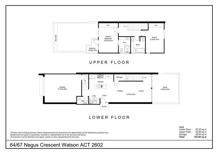 Floorplan of Homely townhouse listing, 64/67 Negus Crescent, Watson ACT 2602