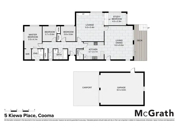Floorplan of Homely house listing, 5 Kiewa Place, Cooma NSW 2630