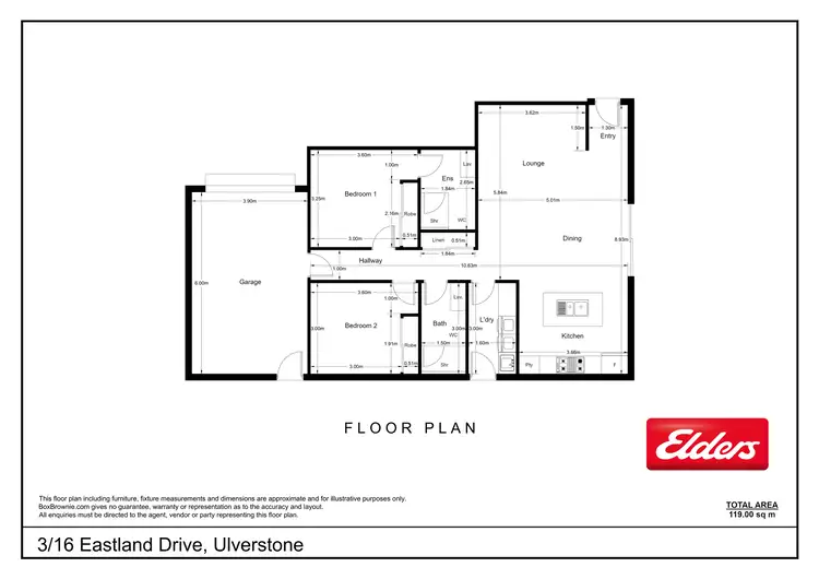 Floorplan of Homely unit listing, 3/16 Eastland Drive, Ulverstone TAS 7315
