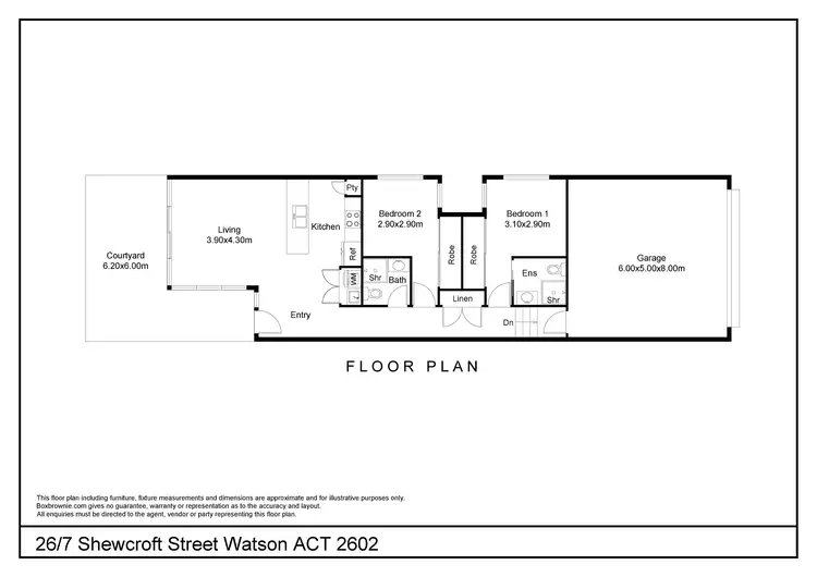 Floorplan of Homely townhouse listing, 26/7 Shewcroft Street, Watson ACT 2602