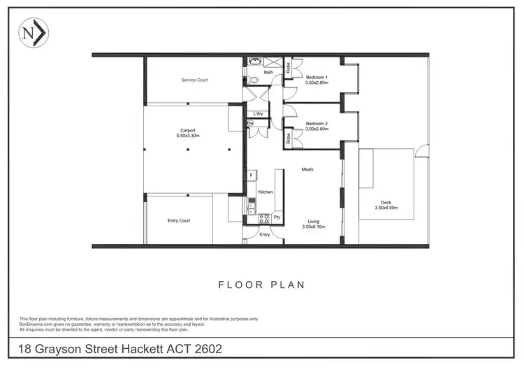 Floorplan of Homely townhouse listing, 18 Grayson Street, Hackett ACT 2602