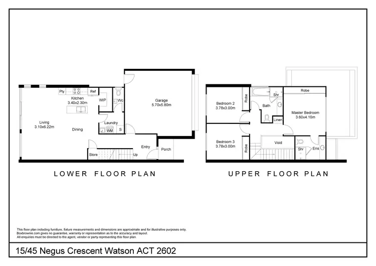 Floorplan of Homely townhouse listing, 15/45 Negus Crescent, Watson ACT 2602