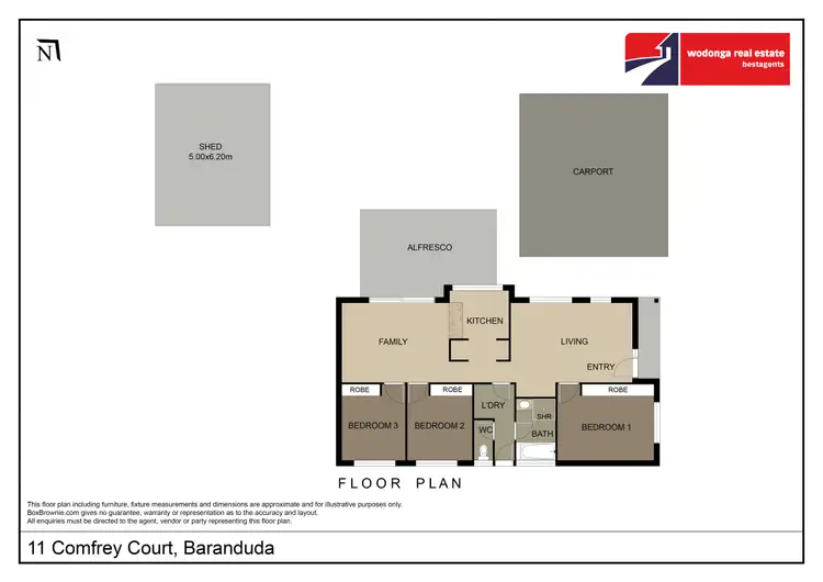 Floorplan of Homely house listing, 11 Comfrey Court, Baranduda VIC 3691