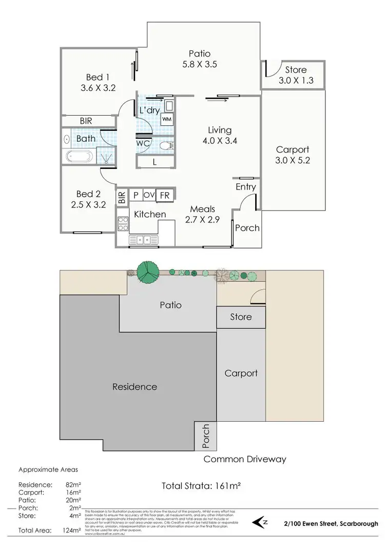 Floorplan of Homely villa listing, 2/100 Ewen Street, Scarborough WA 6019