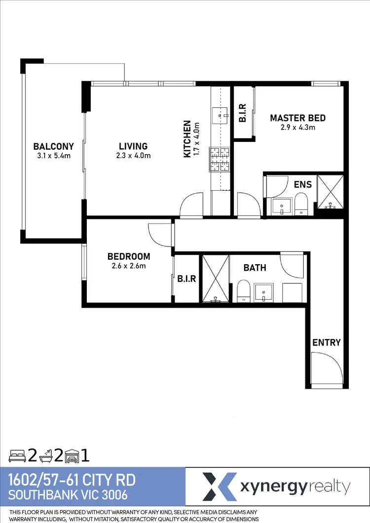 Floorplan of Homely apartment listing, 1602/57-61 City Road, Southbank VIC 3006