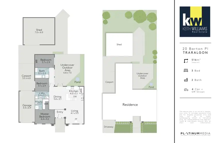 Floorplan of Homely house listing, 20 Barton Place, Traralgon VIC 3844
