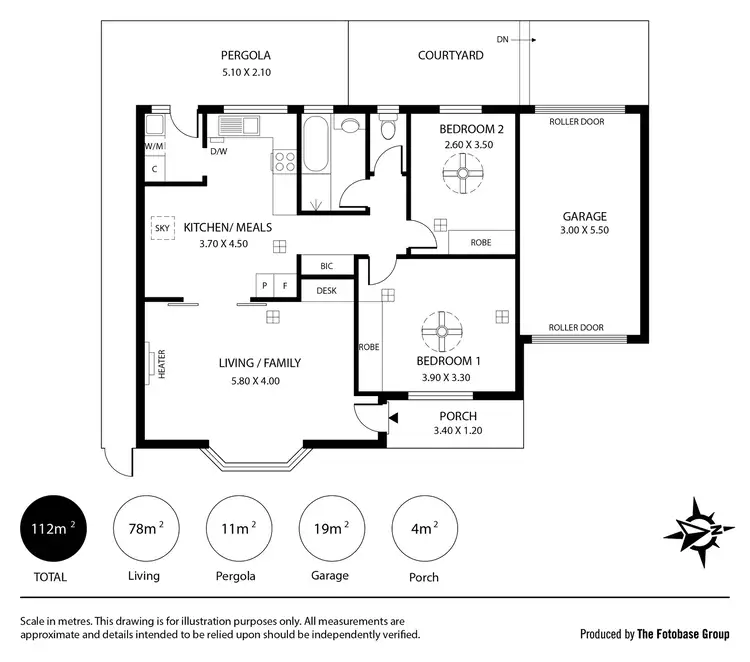 Floorplan of Homely unit listing, 1/269 Seacombe Road, South Brighton SA 5048