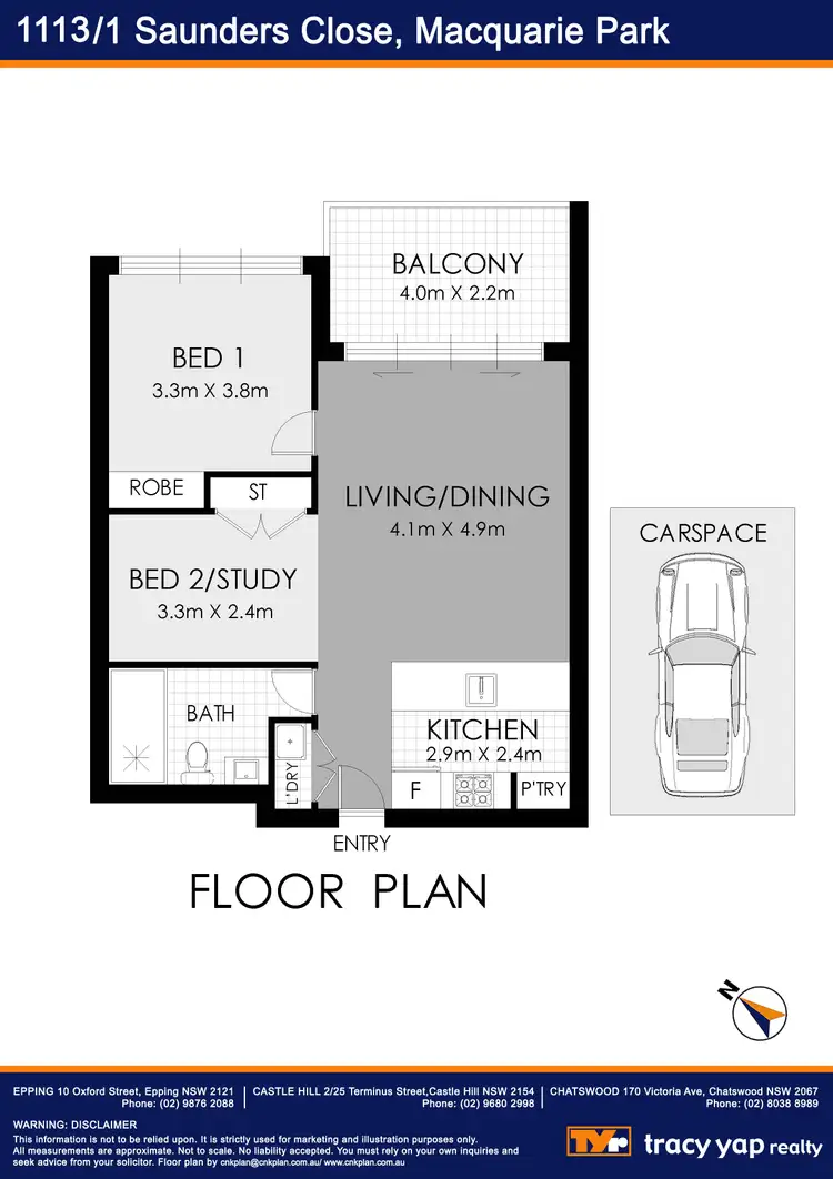 Floorplan of Homely apartment listing, 1113/1 Saunders Close, Macquarie Park NSW 2113