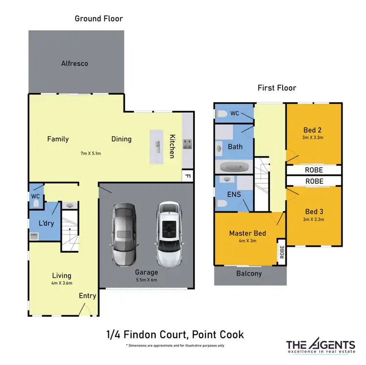 Floorplan of Homely townhouse listing, 1/4 Findon Court, Point Cook VIC 3030