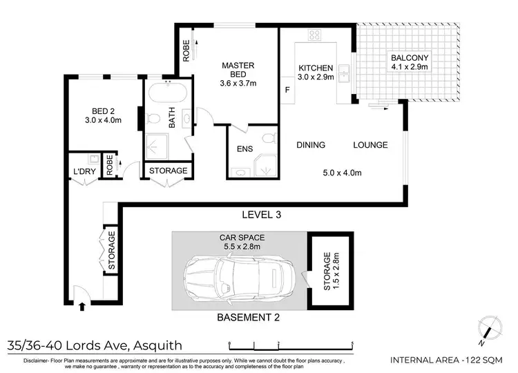Floorplan of Homely unit listing, 35/36-40 Lords Avenue, Asquith NSW 2077
