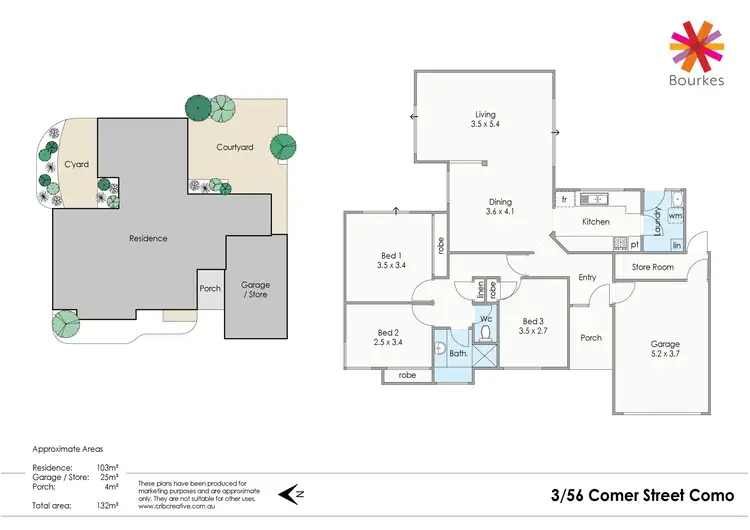 Floorplan of Homely villa listing, 3/56 Comer Street, Como WA 6152