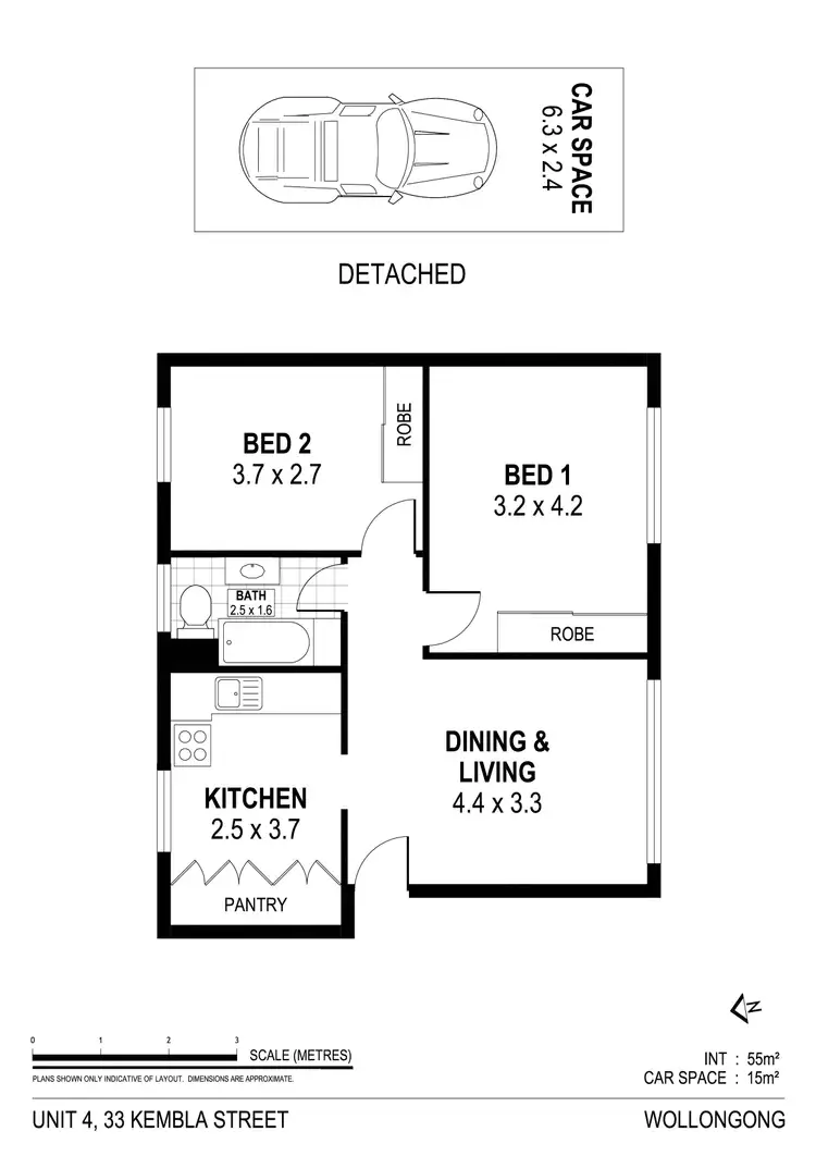 Floorplan of Homely unit listing, 4/33 Kembla Street, Wollongong NSW 2500