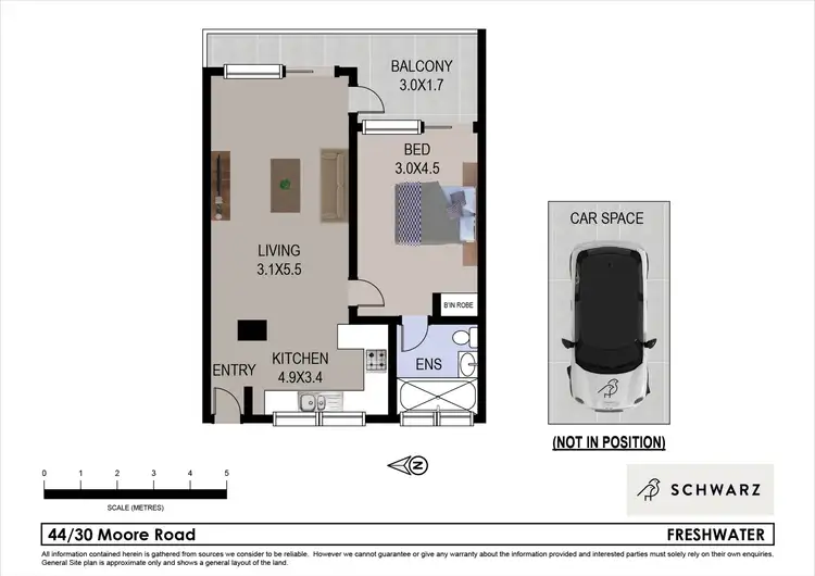 Floorplan of Homely unit listing, 44/30 Moore Road, Freshwater NSW 2096