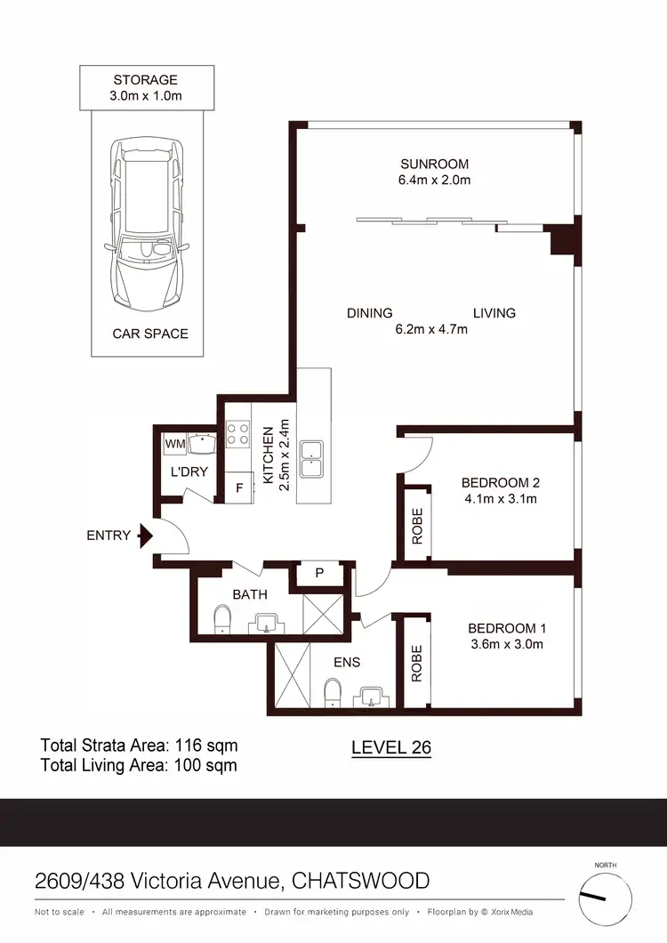 Floorplan of Homely unit listing, 2609/438 Victoria Avenue, Chatswood NSW 2067