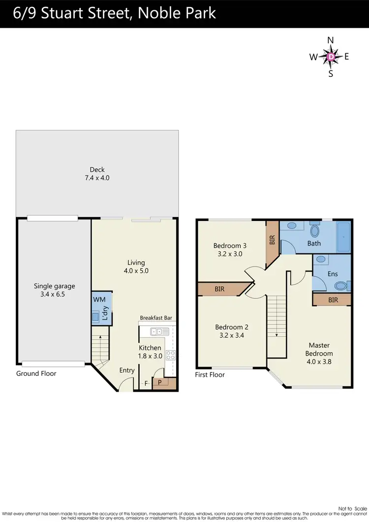 Floorplan of Homely townhouse listing, 6/9 Stuart Street, Noble Park VIC 3174