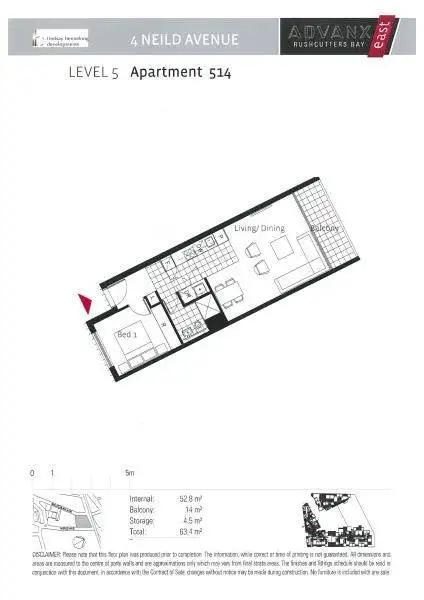 Floorplan of Homely unit listing, 514/4 Neild Avenue, Darlinghurst NSW 2010