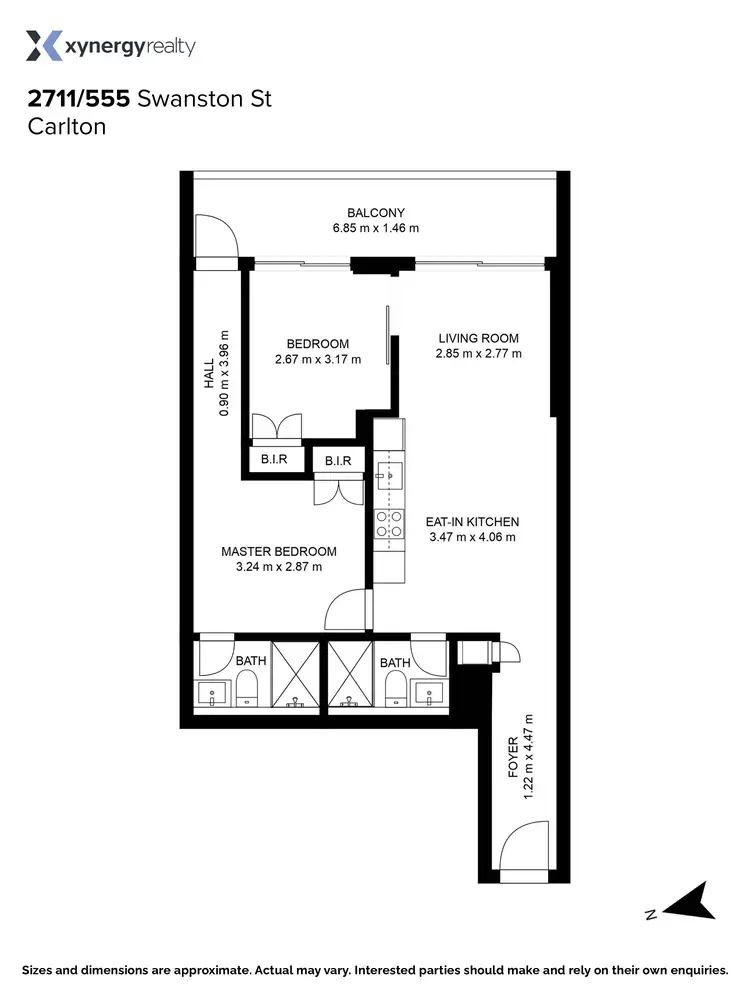 Floorplan of Homely apartment listing, 2711/555 Swanston Street, Carlton VIC 3053