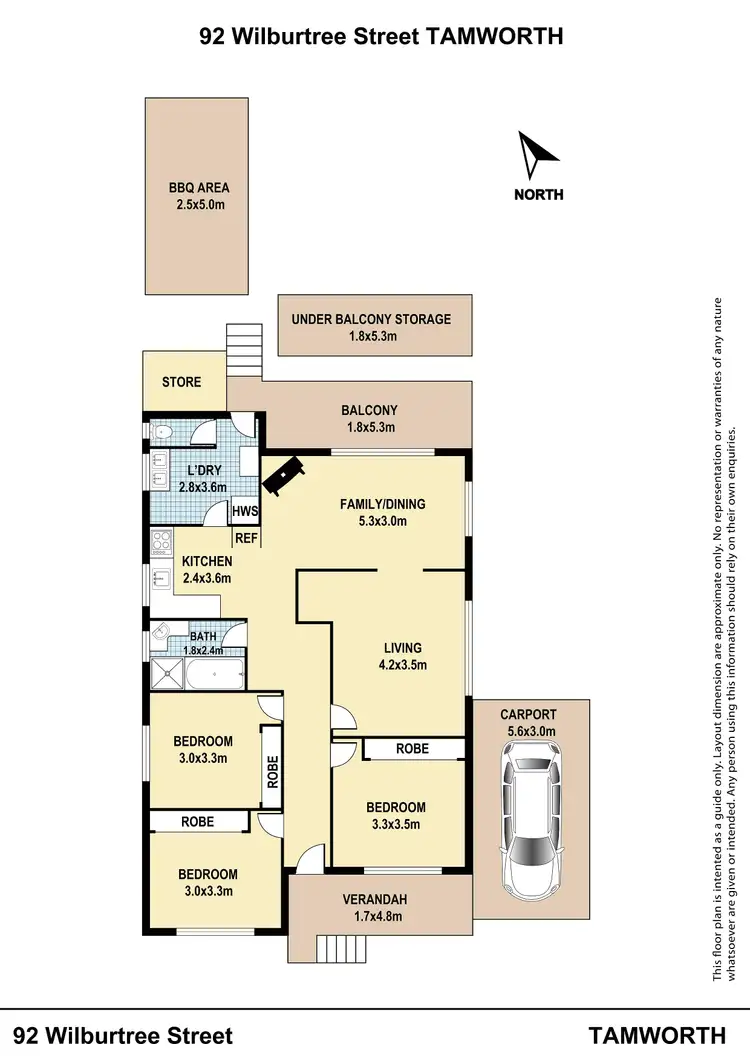 Floorplan of Homely house listing, 92 Wilburtree Street, Tamworth NSW 2340