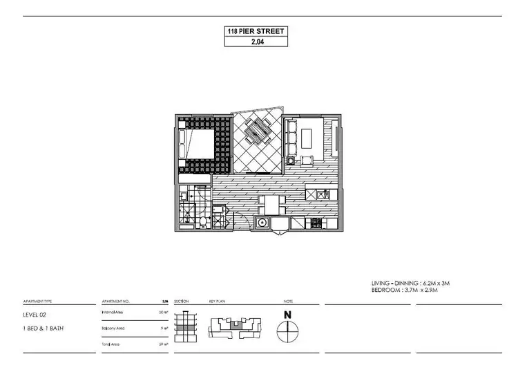Floorplan of Homely unit listing, 204/118 Pier Street, Altona VIC 3018