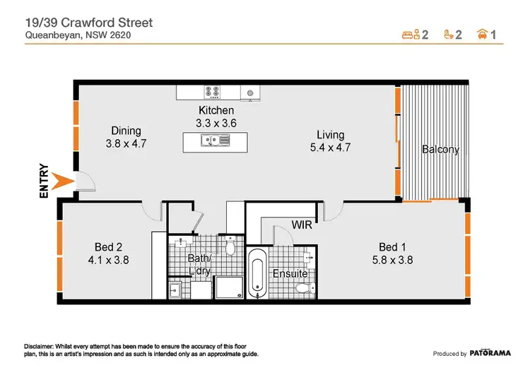 Floorplan of Homely apartment listing, 19/39-43 Crawford Street, Queanbeyan NSW 2620